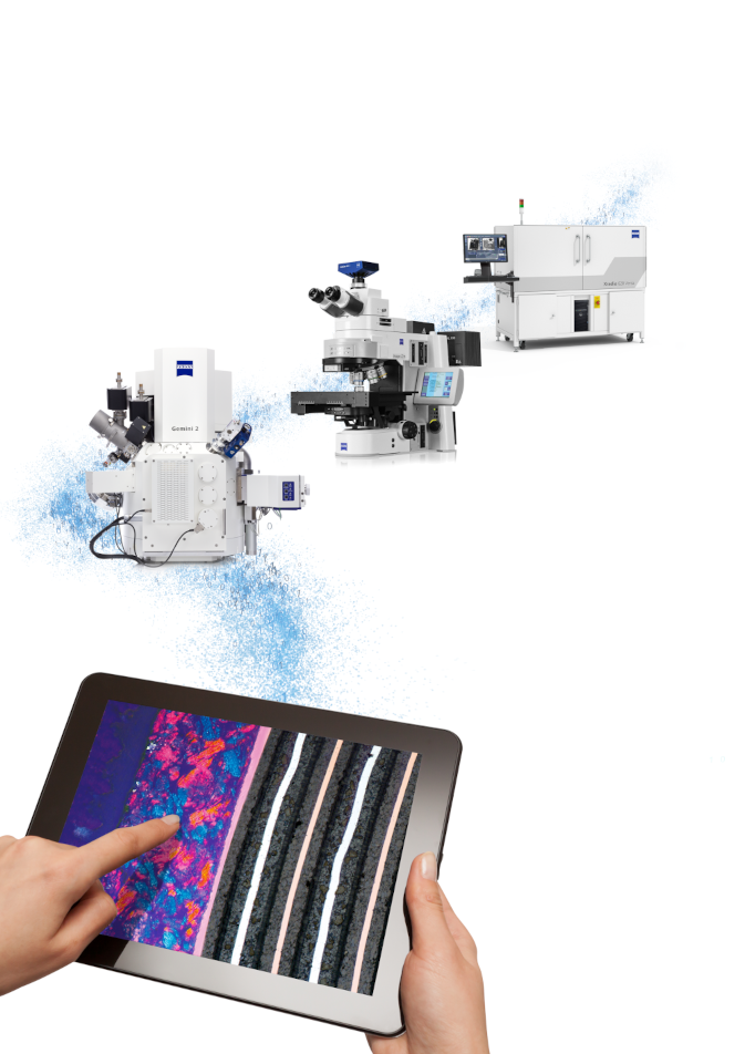 image of microscopy technology being used in development of electric vehicle components